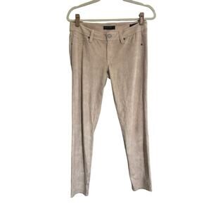 Genetic Denim 27 The Shane Faux Suede Leather Beige Skinny Pants Soft #3510